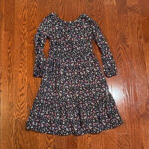 Carter’s Kid Girls' Black Floral Long-Sleeve Dress